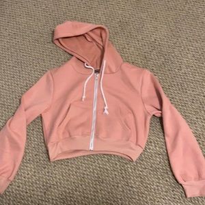 pink zip up hoodie